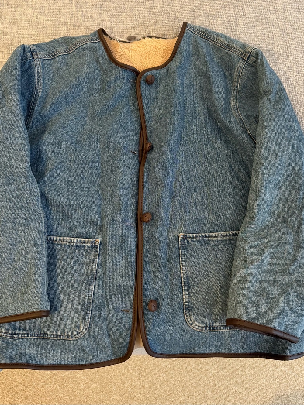 Madewell Reversible Denim Sherpa Jacket - Picture 3 of 4